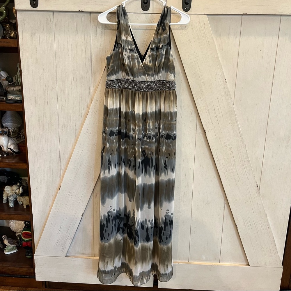 YASB Maxi Dress Tie Dye Beaded Belt Dress Size Medium